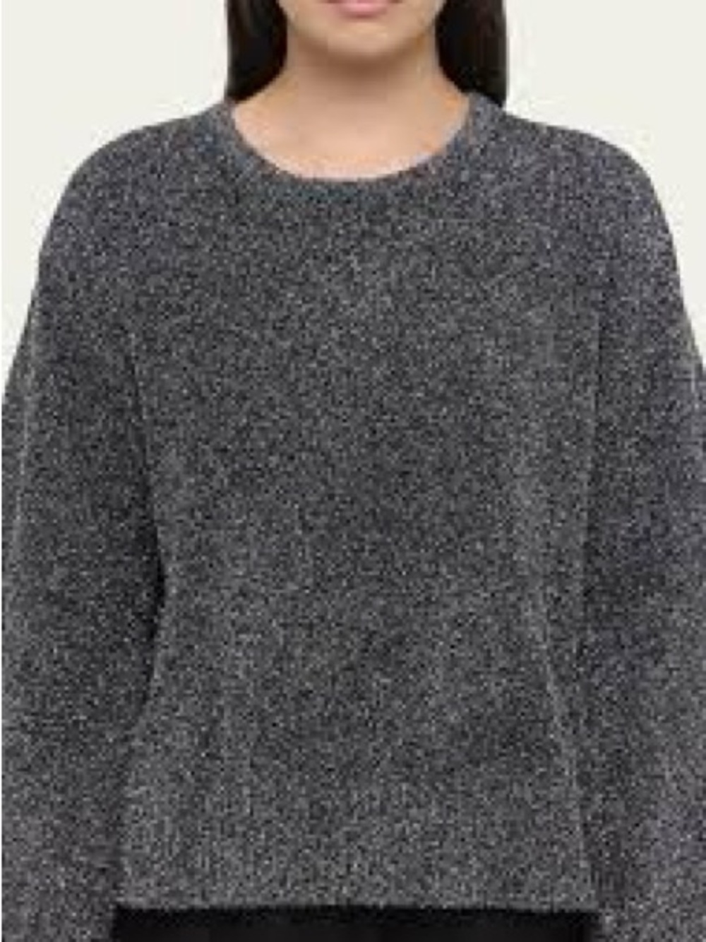 NWOT Milly Luxury Brand Large Grey Silver Metallic Sweater
